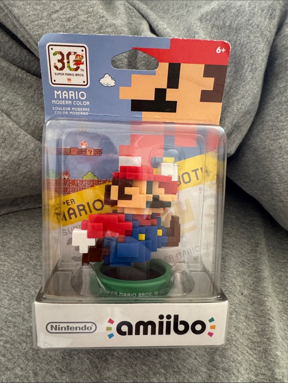 Nintendo Mario Modern Color amiibo Packaging — Red, Blue, Green, White, Brown
